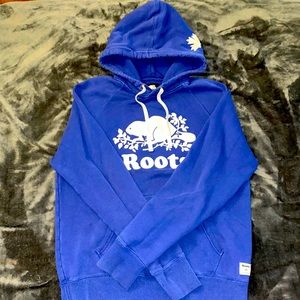 Blue ROOTS pull-over Hoodie